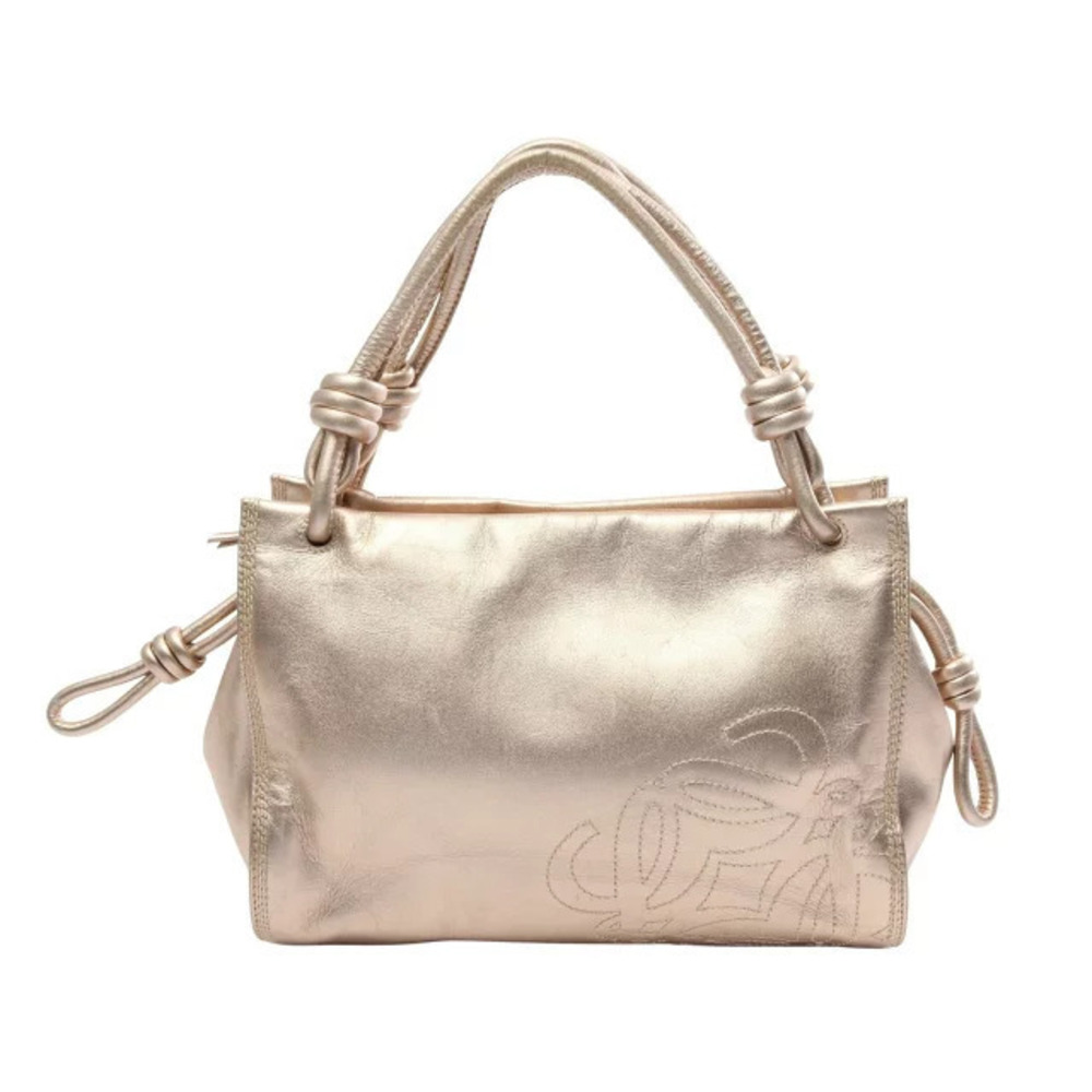 Loewe Anagram Handbag Leather Gold Tone